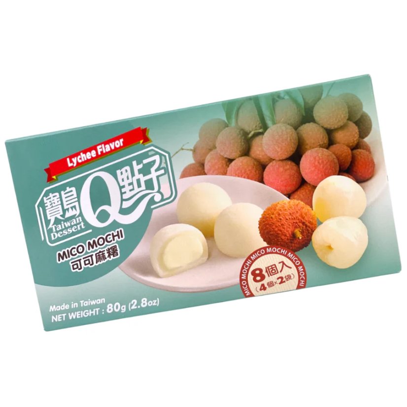 Q Brand Mochi Lychee Ryžové Koláčiky 80g Q Brand Mochi Lychee Ryžové Koláčiky 80g