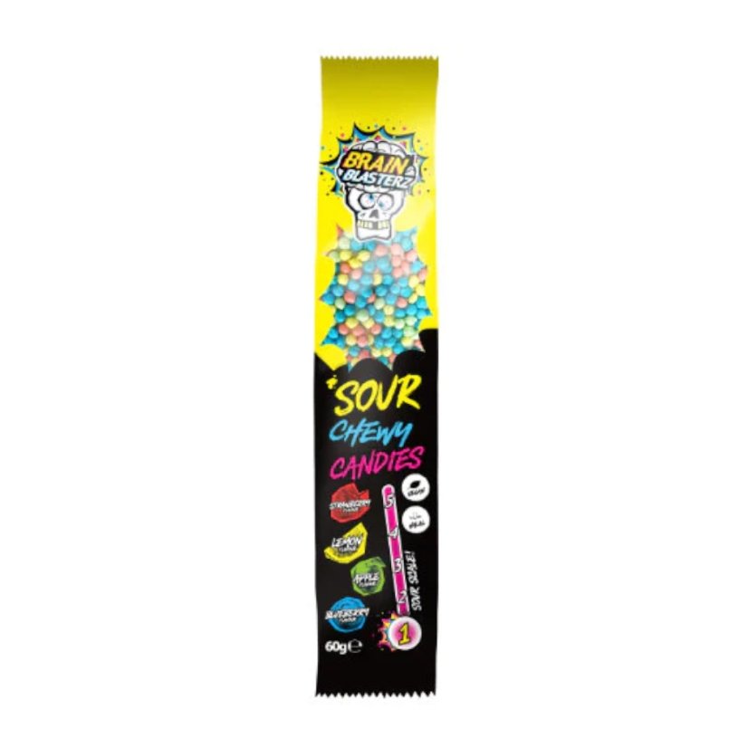 Brain Blasterz Sour Chewy Candies Žuvacie Cukríky 60g Brain Blasterz Sour Chewy Candies Žuvacie Cukríky 60g