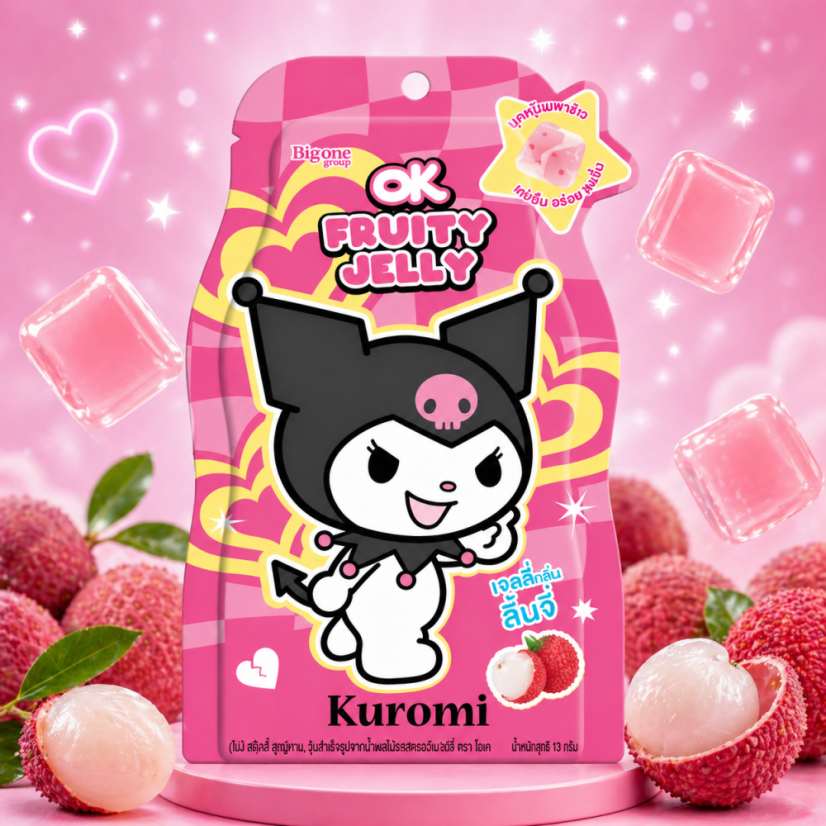OK Kuromi Fruity Lychee Jelly Želé 13g OK Kuromi Fruity Lychee Jelly Želé 13g