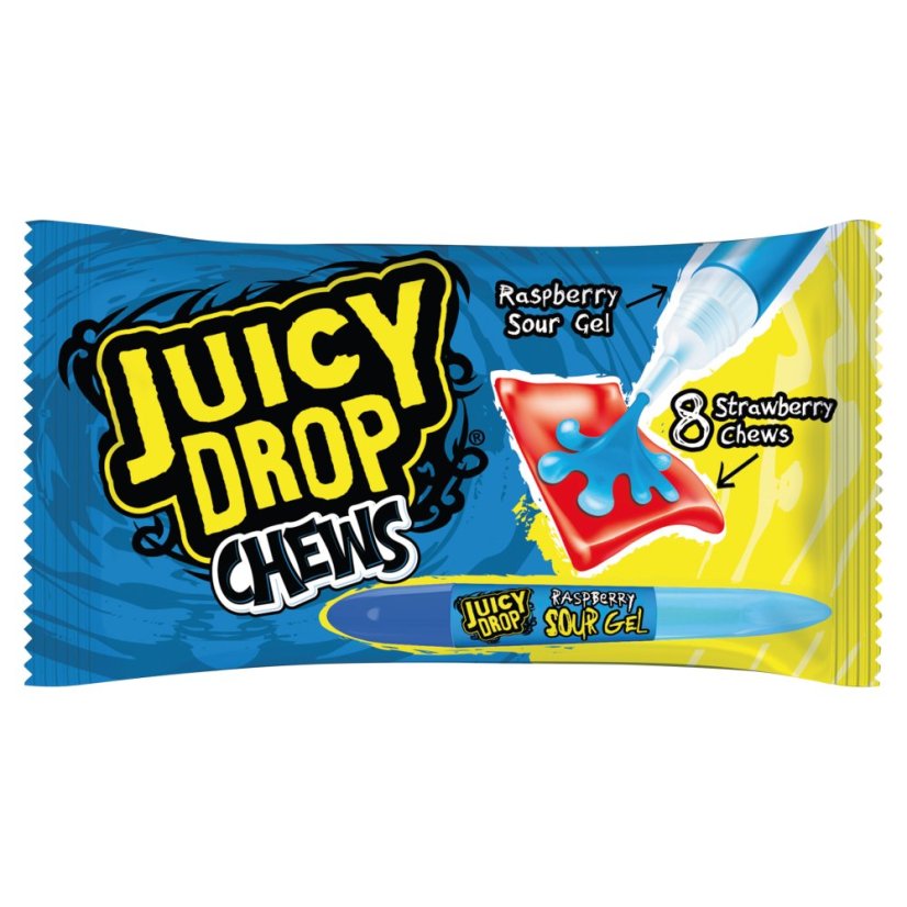 Juicy Drop Chews Strawberry Gumené Cukríky s Gélom 67g Juicy Drop Chews Strawberry Gumené Cukríky s Gélom 67g
