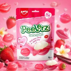 Amos Peelerz Gummy Lips Lúpacie Cukríky 65g