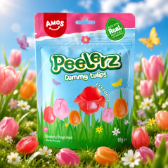 Amos Peelerz Gummy Tulips Lúpacie Cukríky 65g