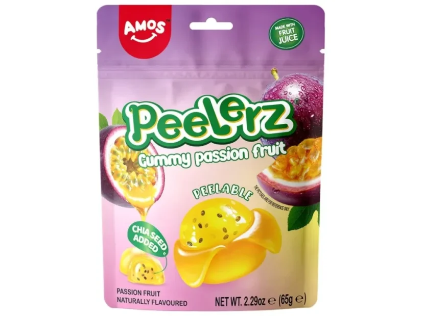 Amos Peelerz Gummy Passion Fruit Lúpacie Cukríky 65g