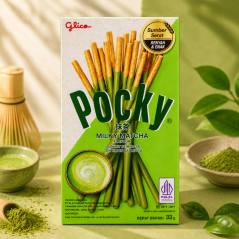 Pocky Milky Matcha Sladké Tyčinky 33g