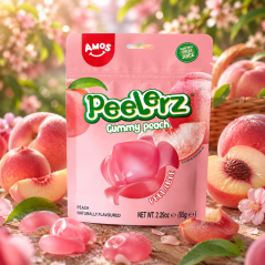 Amos Peelerz Gummy Peach Lúpacie Cukríky 65g