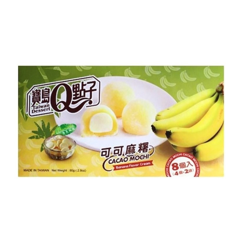 Q Brand Mochi Banana Ryžové Koláčiky 80g