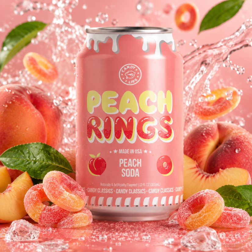 Candy Lips Peach Rings Limonáda 355ml