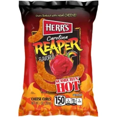 Herr's Bake Cheese Curls Carolina Reaper Kukuričné Chrumky 28g