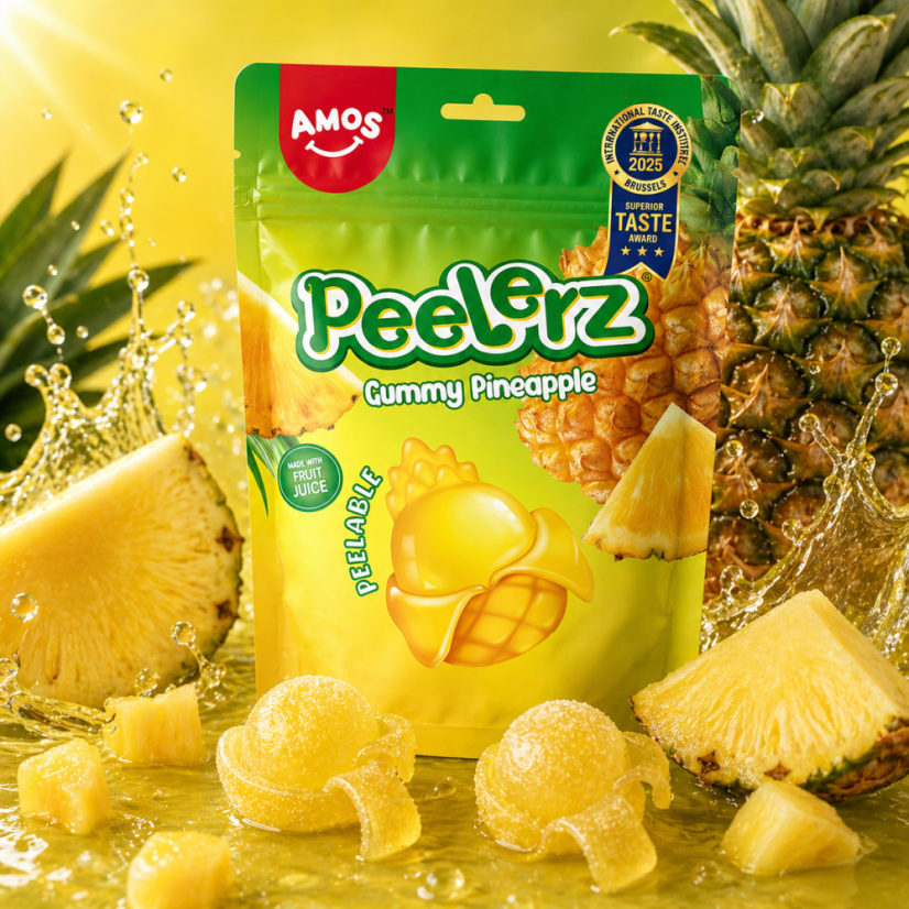 Amos Peelerz Gummy Pineapple Lúpacie Cukríky 65g