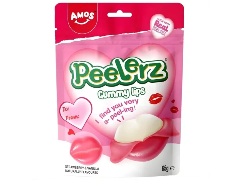 Amos Peelerz Gummy Lips Lúpacie Cukríky 65g