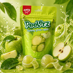 Amos Peelerz Gummy Green Apple Lúpacie Cukríky 65g