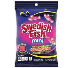 Swedish Fish Mini Glow Ups Žuvacie Cukríky 190g