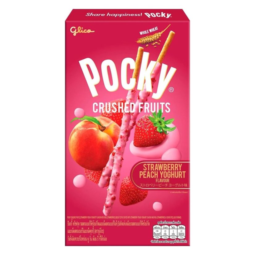 Pocky Strawberry Peach Yogurt Sladké Tyčinky 38g