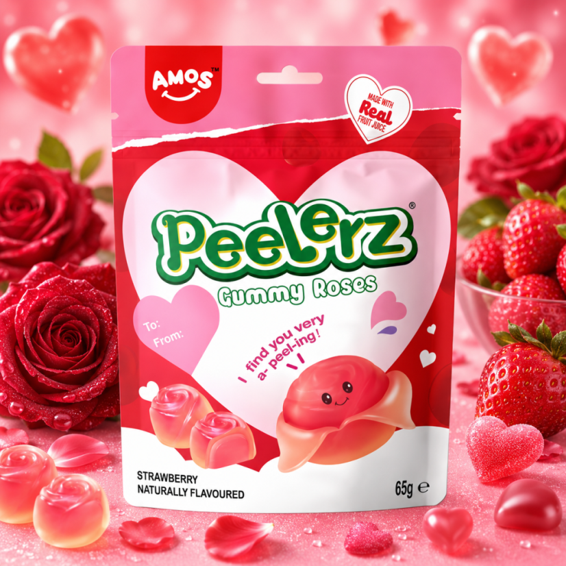 Amos Peelerz Gummy Roses Lúpacie Cukríky 65g
