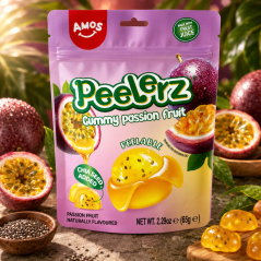 Amos Peelerz Gummy Passion Fruit Lúpacie Cukríky 65g