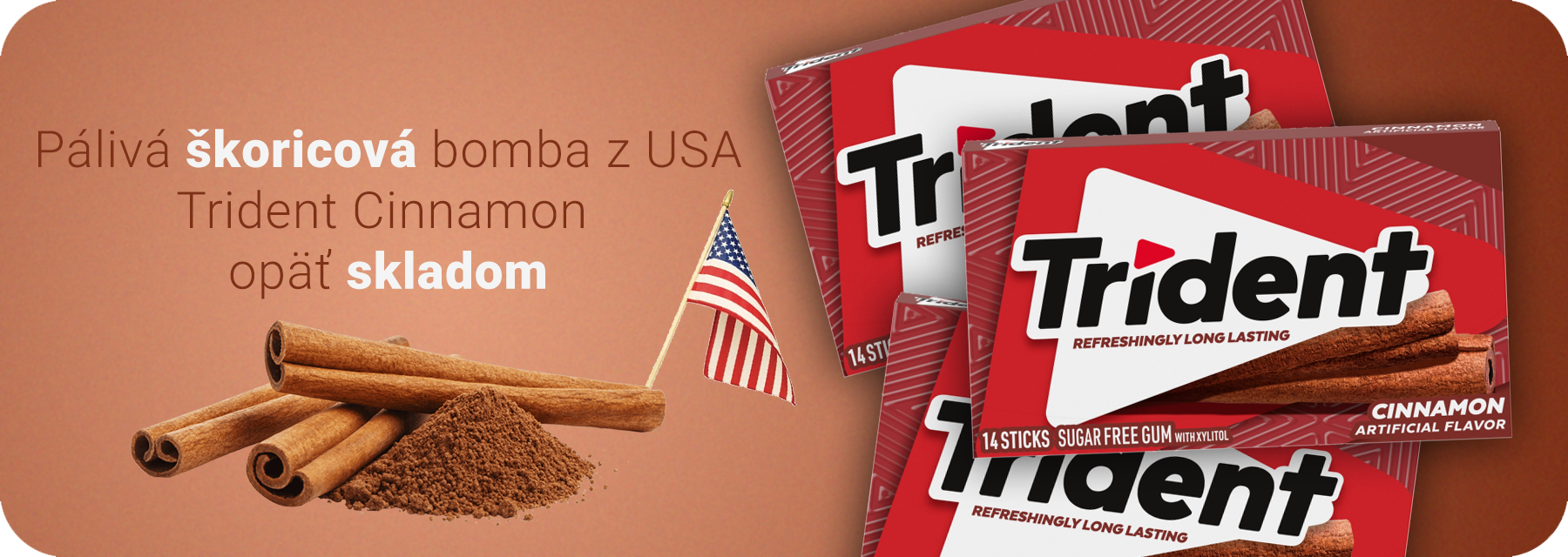 Škoricové Žuvačky Trident