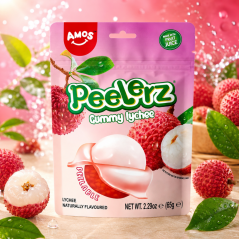 Amos Peelerz Gummy Lychee Lúpacie Cukríky 65g