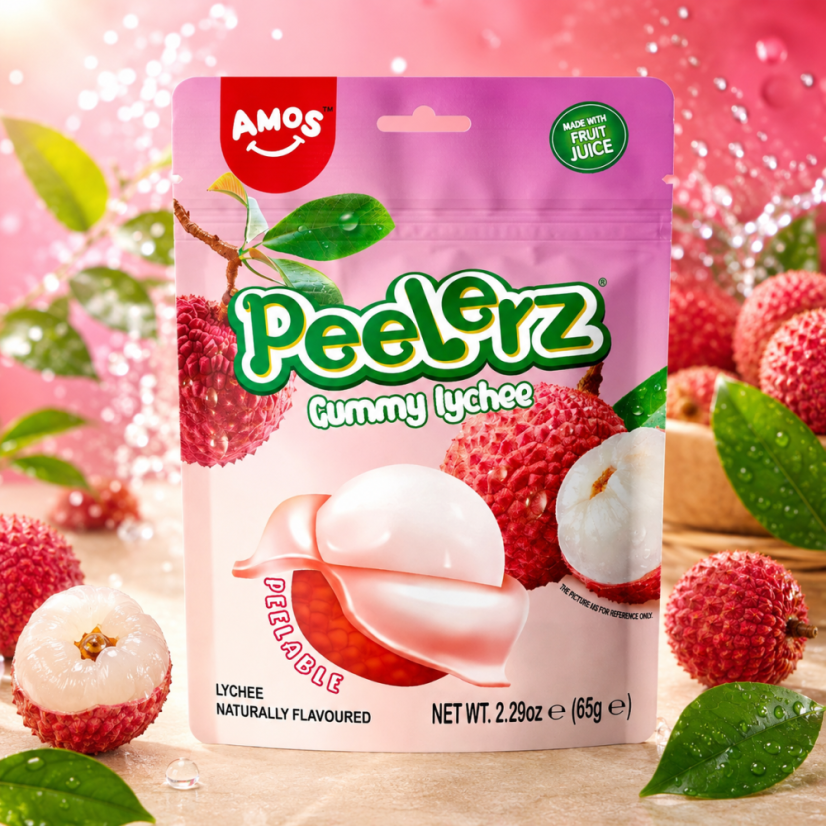 Amos Peelerz Gummy Lychee Lúpacie Cukríky 65g