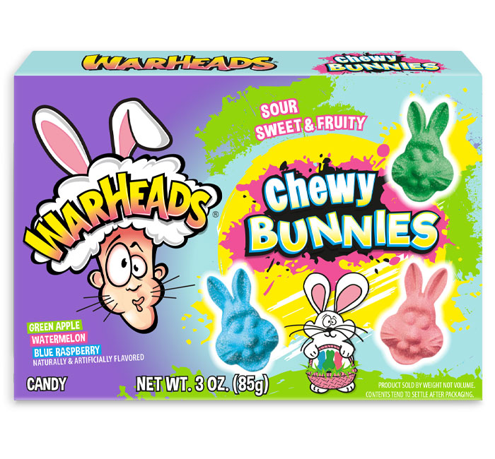 Warheads Chew Bunnies Kyslé Cukríky 85g Warheads Chew Bunnies Kyslé Cukríky 85g