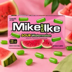 Mike and Ike Sour Watermelon Žuvacie Cukríky 22g