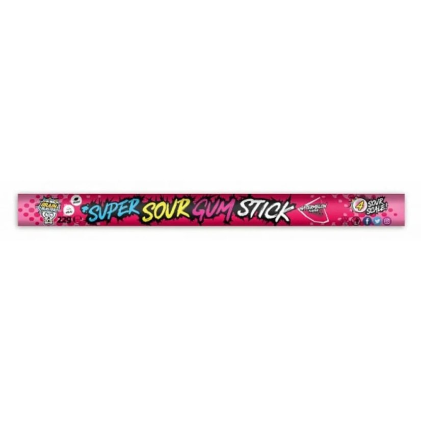 Brain Blasterz Super Sour Gum Stick Watermelon Žuvačka 22g