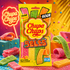 Chupa Chups Sour Belts Mixed Kyslé Pelendreky 90g