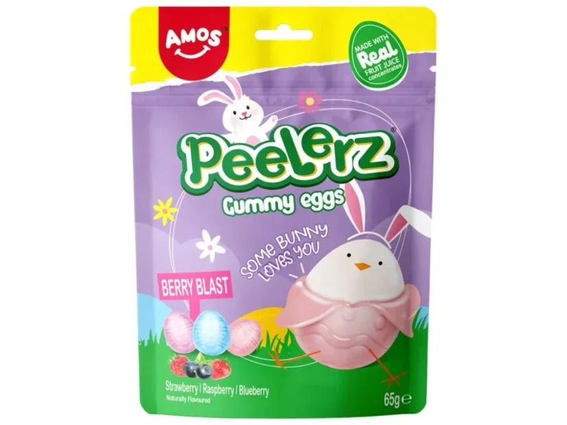 Amos Peelerz Gummy Eggs Lúpacie Cukríky 65g