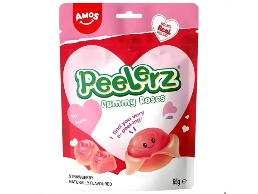 Amos Peelerz Gummy Roses Lúpacie Cukríky 65g