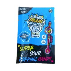 Brain Blasterz Super Sour Popping Candy Blue Raspberry Praskajúce Cukríky 10g