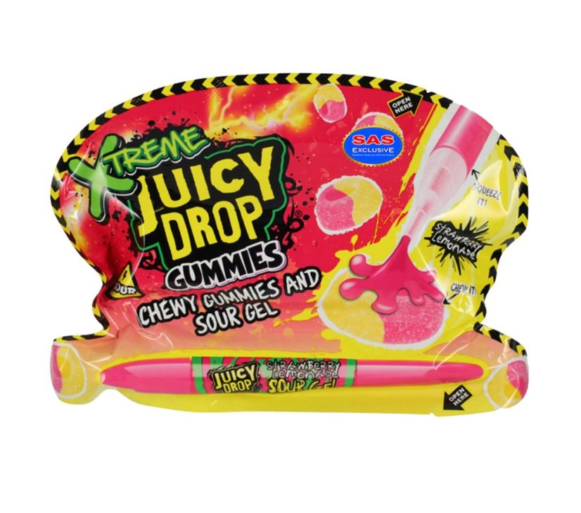Juicy Drop Gummies Xtreme Strawberry Lemonade Gumené Cukríky 57g