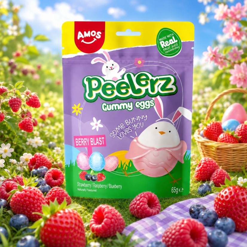 Amos Peelerz Gummy Eggs Lúpacie Cukríky 65g