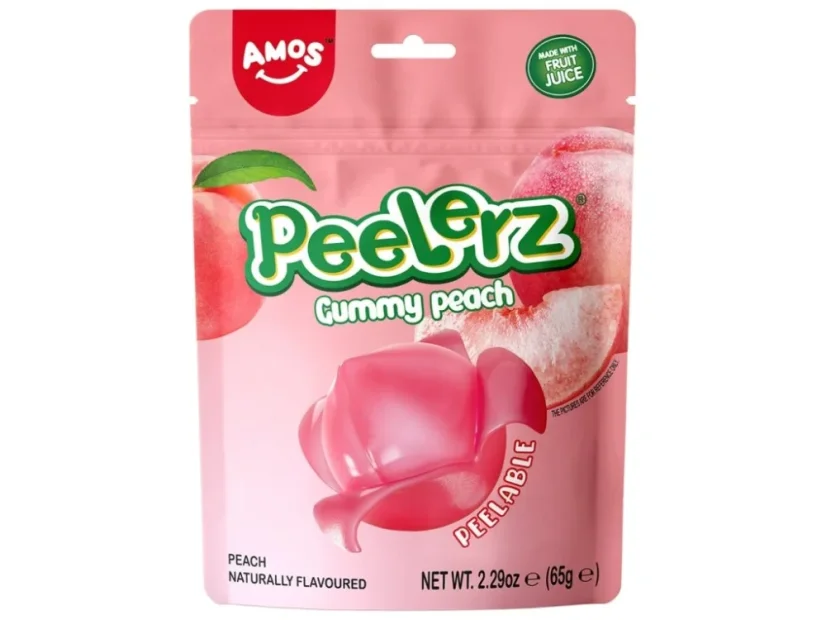 Amos Peelerz Gummy Peach Lúpacie Cukríky 65g